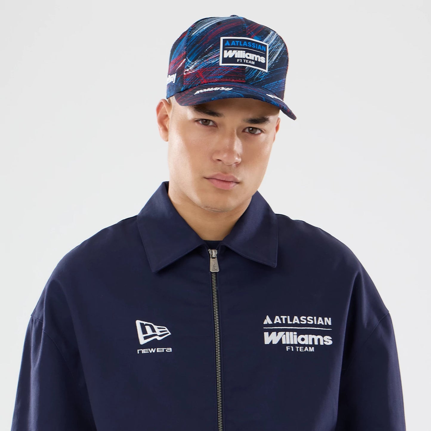 The model is wearing this Williams GB Race Special Collared Jacket in navy. 7