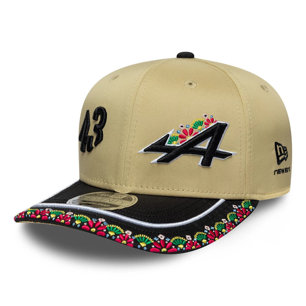 Pictured is this Latin American Franco Colapinto Alpine Racing 9SEVENTY Stretch Snap cap in light beige. 3