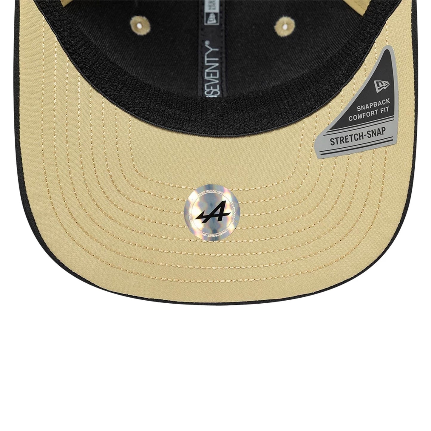 Pictured is this Latin American Franco Colapinto Alpine Racing 9SEVENTY Stretch Snap cap in light beige. 5
