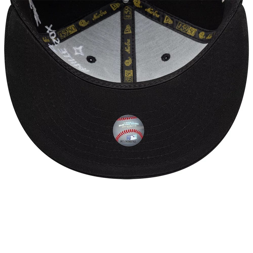 Pictured is this MLB Scribble Chicago White Sox 59FIFTY Fitted cap in black. 7