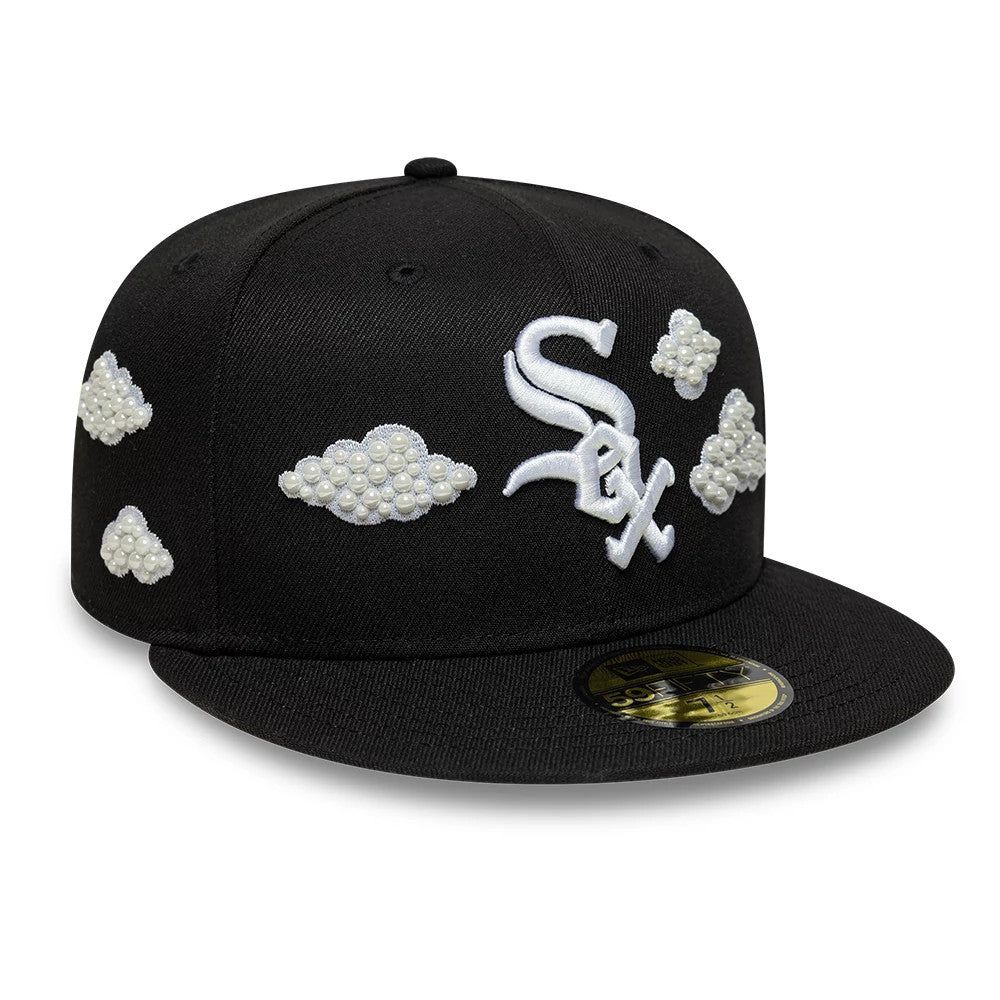 Pictured is this MLB Faux Pearl Chicago White Sox 59FIFTY Fitted cap in black. 5