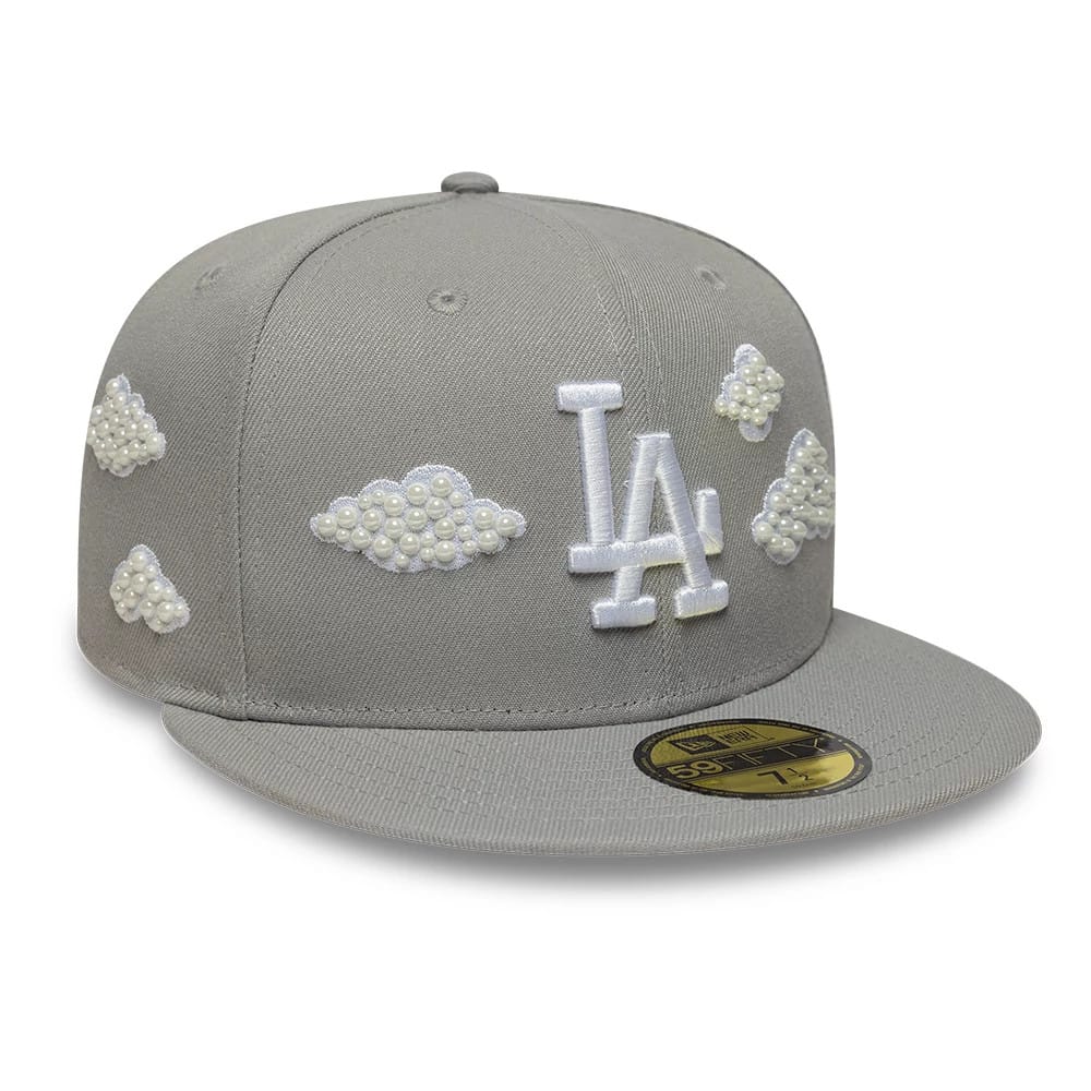 Pictured is this MLB Faux Pearl LA Dodgers 59FIFTY Fitted cap in grey. 4