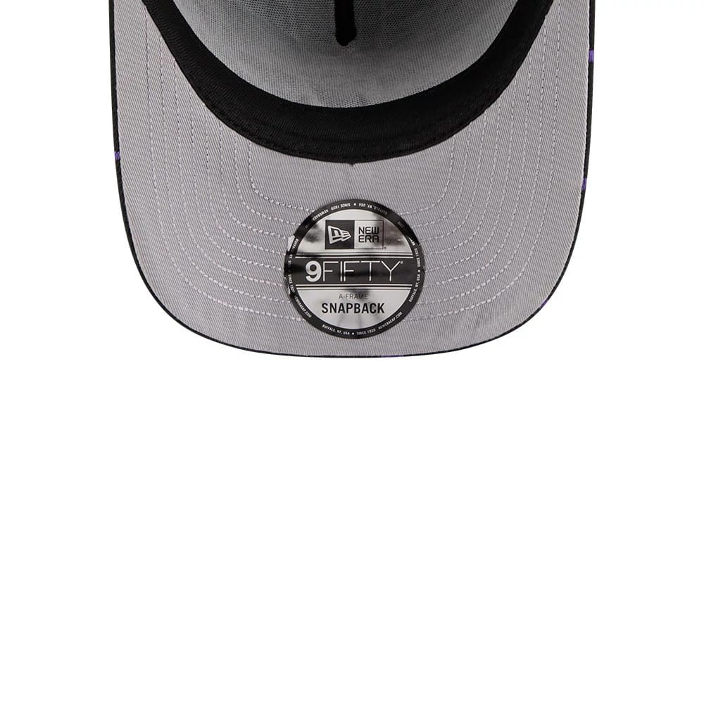 Pictured is this NBA Shattered LA Lakers 9FORTY A-Frame cap in black. 2