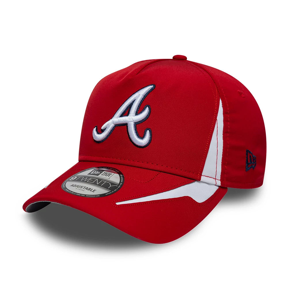 Pictured is this MLB Panel Atlanta Braves 9TWENTY A-Frame cap in red. 1