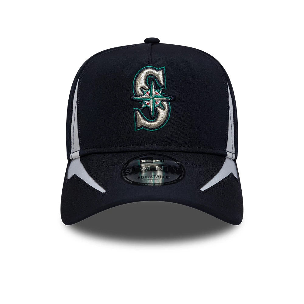 Pictured is this MLB Panel Seattle Mariners 9TWENTY A-Frame cap in navy. 3