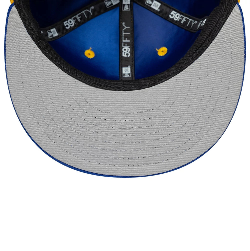 Pictured is this LMB Multi Logo Charros De Jalisco 59FIFTY Fitted cap in gold. 8