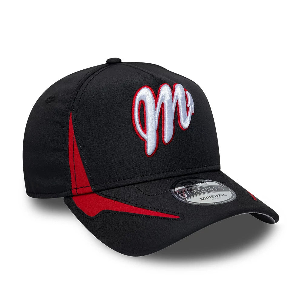 Pictured is this LMB Panel Mexico Diablos 9TWENTY A-Frame cap in black. 4