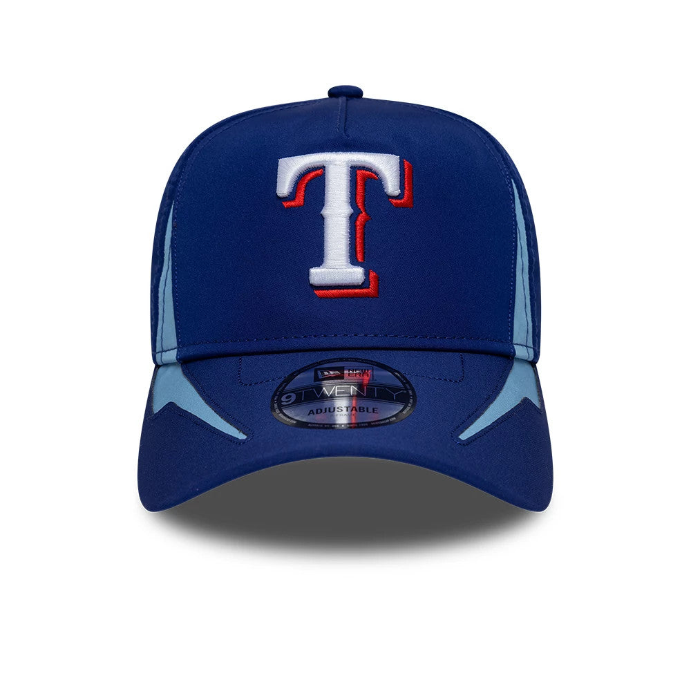 Pictured is this MLB Panel Texas Rangers 9TWENTY A-Frame cap in dark blue. 3