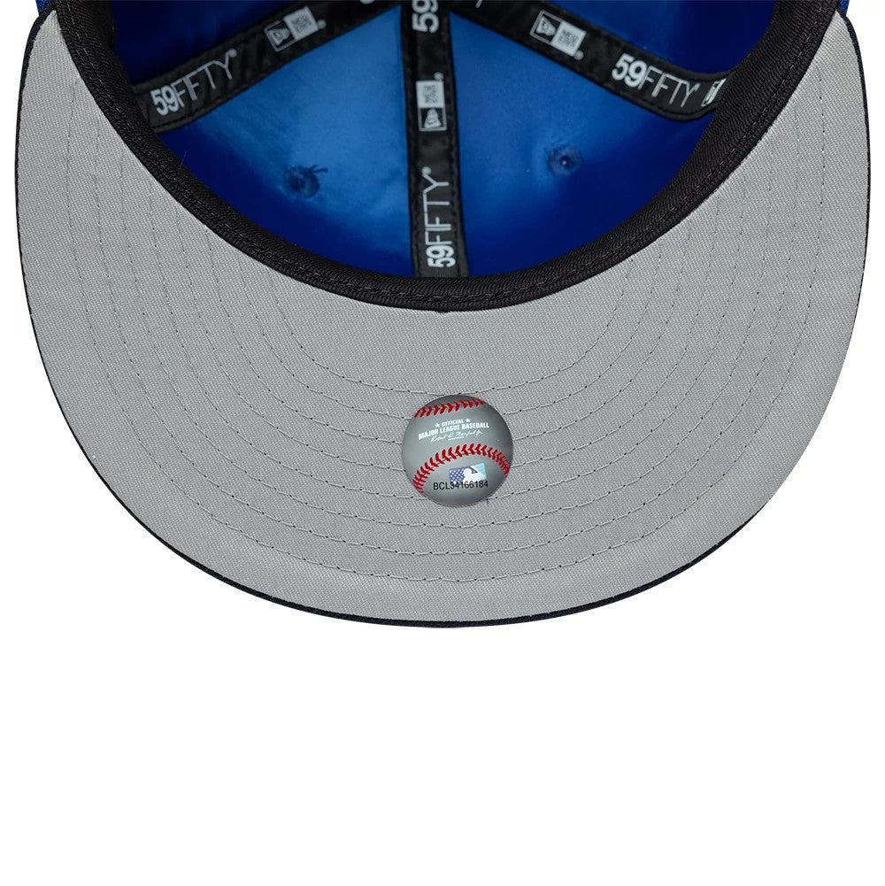 Pictured is this MLB Multi Logo LA Dodgers 59FIFTY Fitted cap in blue. 8