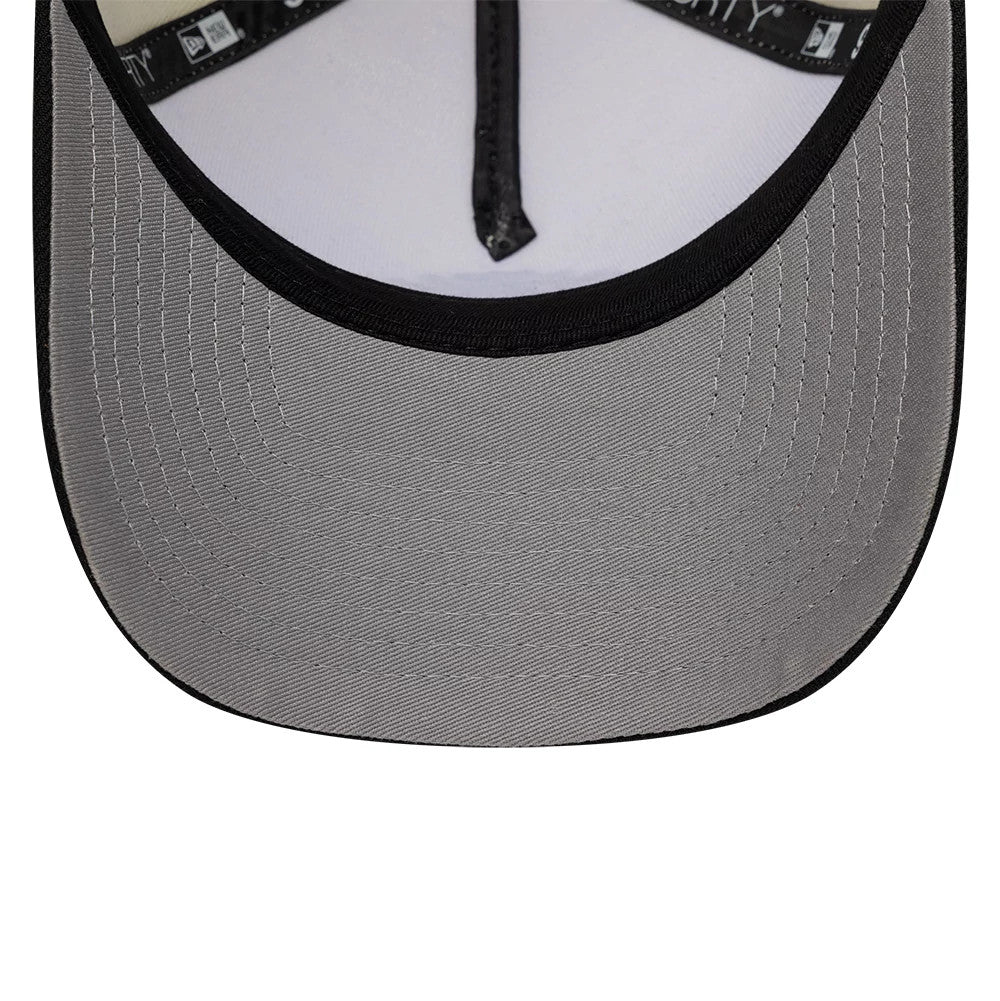 Pictured is this Harry Potter Hogwarts 9FORTY A-Frame cap in white and black. 2
