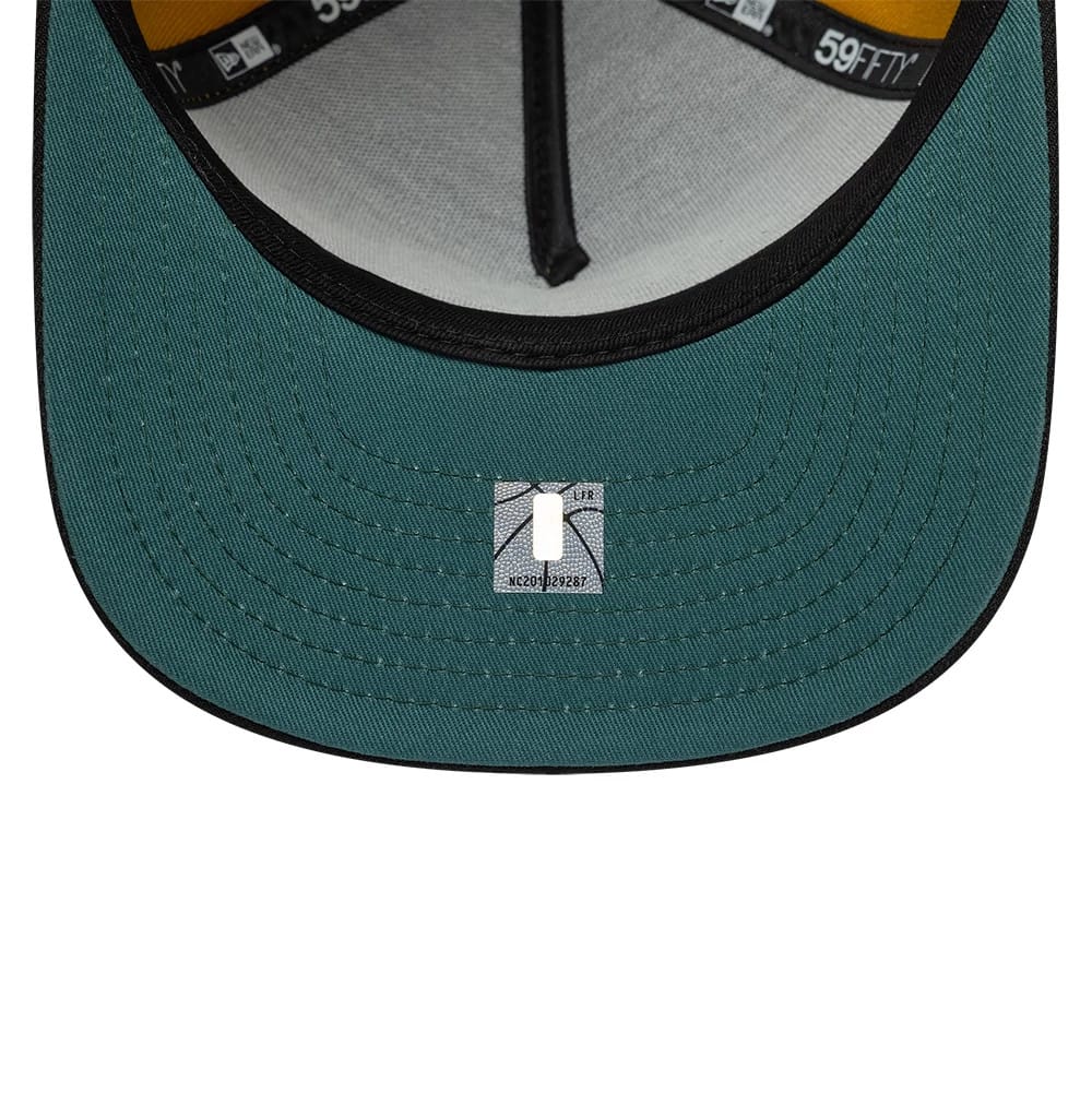Pictured is this NBA LA Lakers 59FIFTY A-Frame Fitted cap in gold. 2