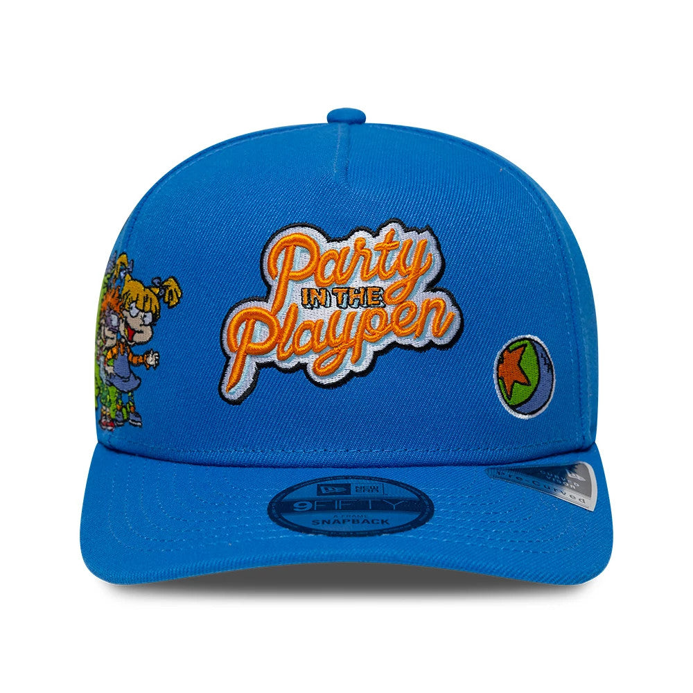 Pictured is this Rugrats Party In The Playpen 9FIFTY A-Frame Snapback cap in blue. 3