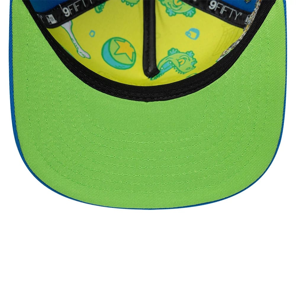 Pictured is this Rugrats Party In The Playpen 9FIFTY A-Frame Snapback cap in blue. 8