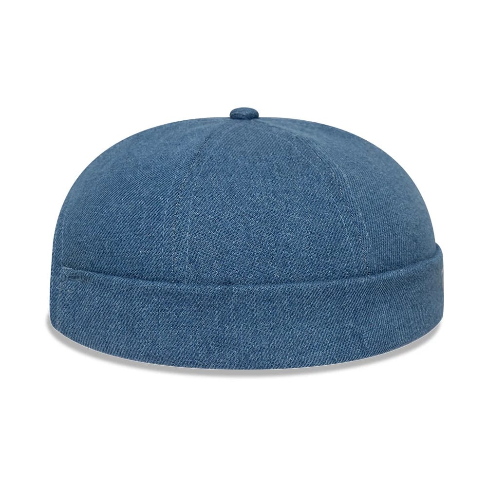 Pictured is this MLB Denim Skully New York Yankees Docker cap in pastel blue. 9