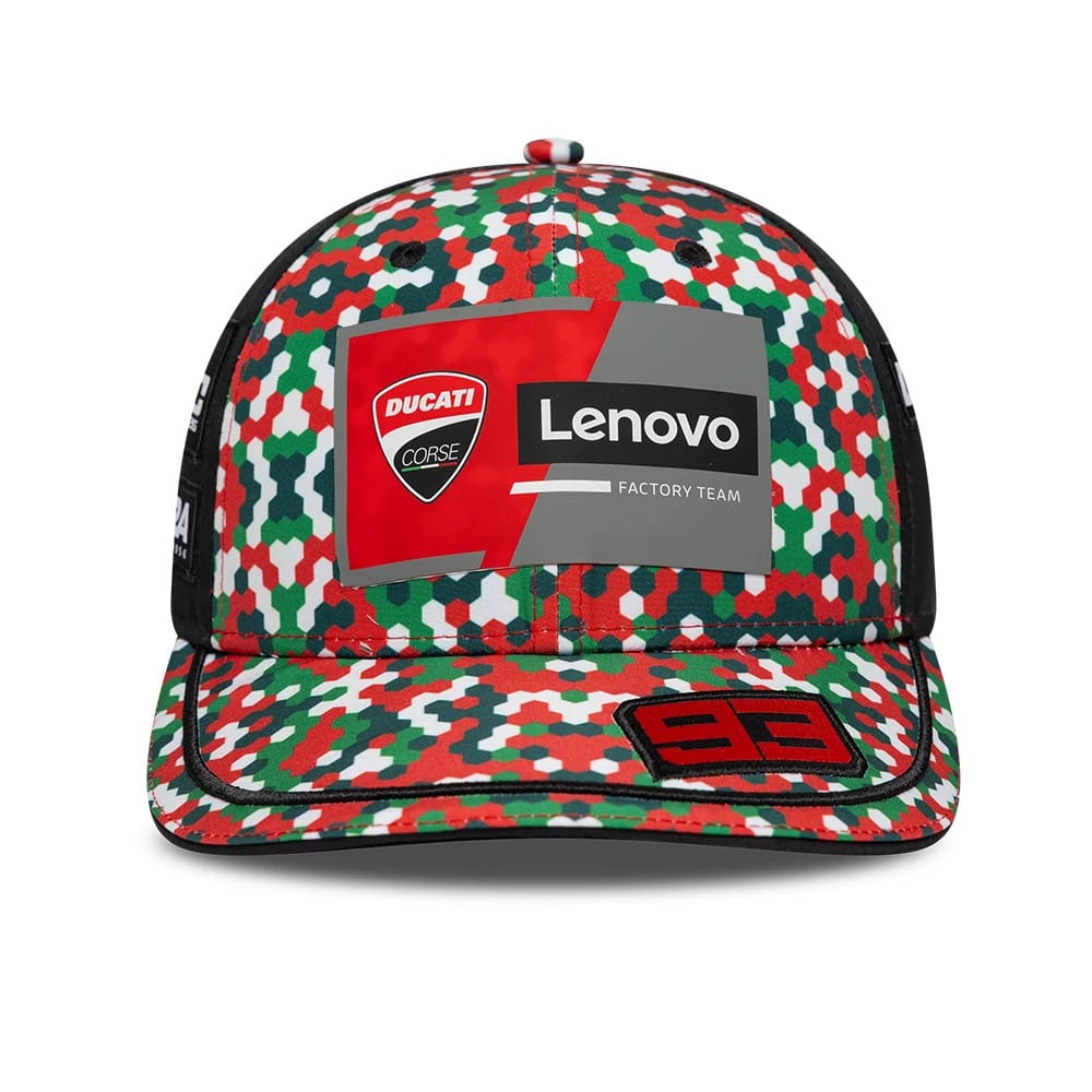 Pictured is this Replica Marc Marquez Mugello Race Special Ducati Low Profile 9FIFTY Snapback cap in multi. 2