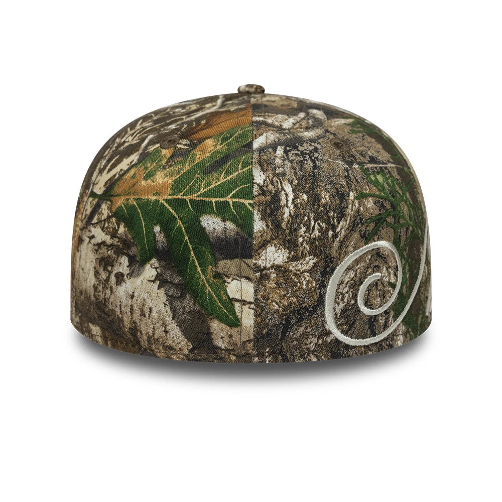 Pictured is this New Era Side Script Low Profile 59FIFTY Fitted cap in Realtree camo. 4