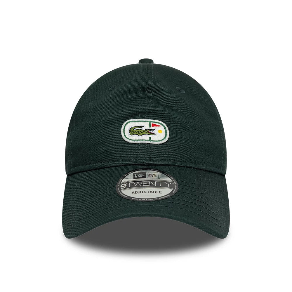 Pictured is this Lacoste X New Era 9TWENTY cap in dark green. 2