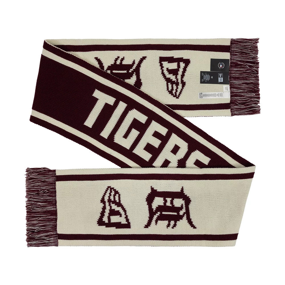 Pictured is this MLB Chunky Team Detroit Tigers Scarf in dark purple. 2