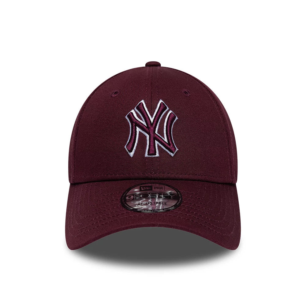 Pictured is this MLB Team Outline New York Yankees 9FORTY cap in dark purple. 2