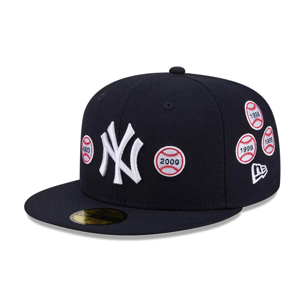 Pictured is this MLB X Spike Lee Patches New York Yankees 59FIFTY Fitted cap in navy. 1