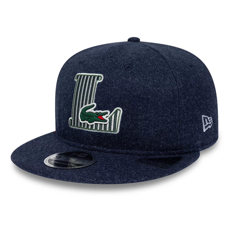 Pictured is this Lacoste X New Era Retro Crown 9FIFTY cap in navy. 1