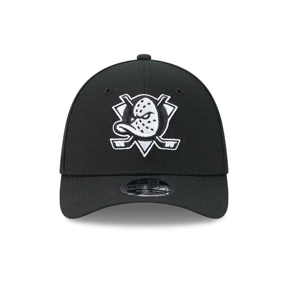 Pictured is this NHL Anaheim Ducks 39THIRTY M-Crown Stretch Fit cap in black. 3