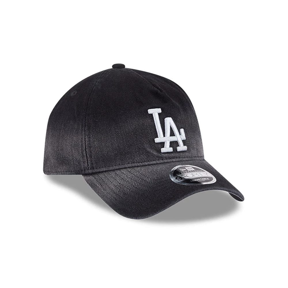 Pictured is this MLB Washed Denim LA Dodgers 9FORTY A-Frame Unstructured cap in black. 4