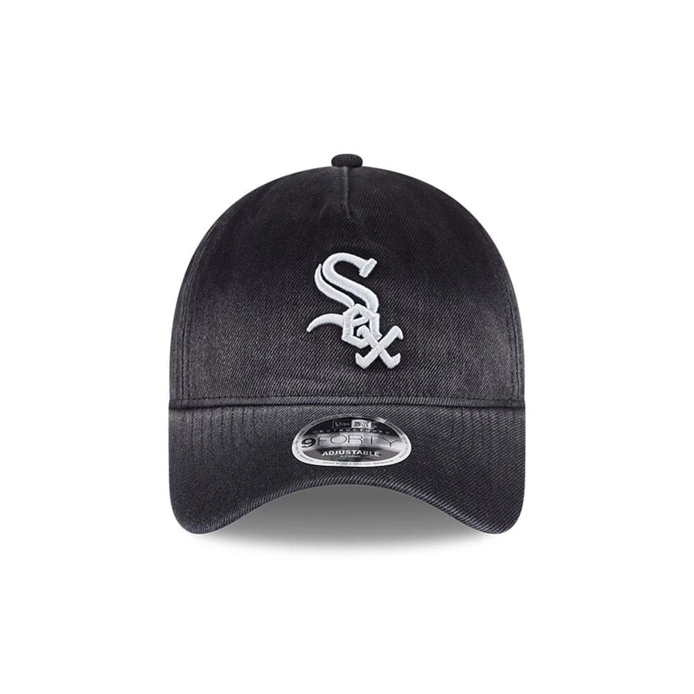 Pictured is this MLB Washed Denim Chicago White Sox 9FORTY A-Frame Unstructured cap in black. 3