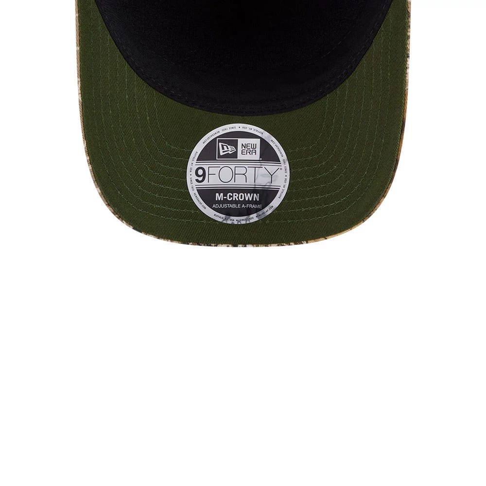 Pictured is this MLB Cotton Twill LA Dodgers 9FORTY M-Crown A-Frame cap in dark beige. 2