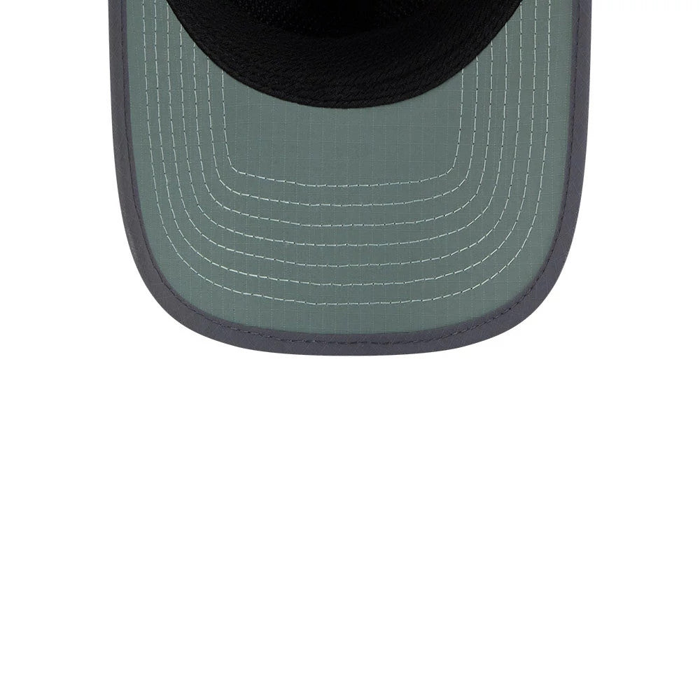 Pictured is this New Era Elevated Basics 9FORTY A-Frame Unstructured cap in open green. 7