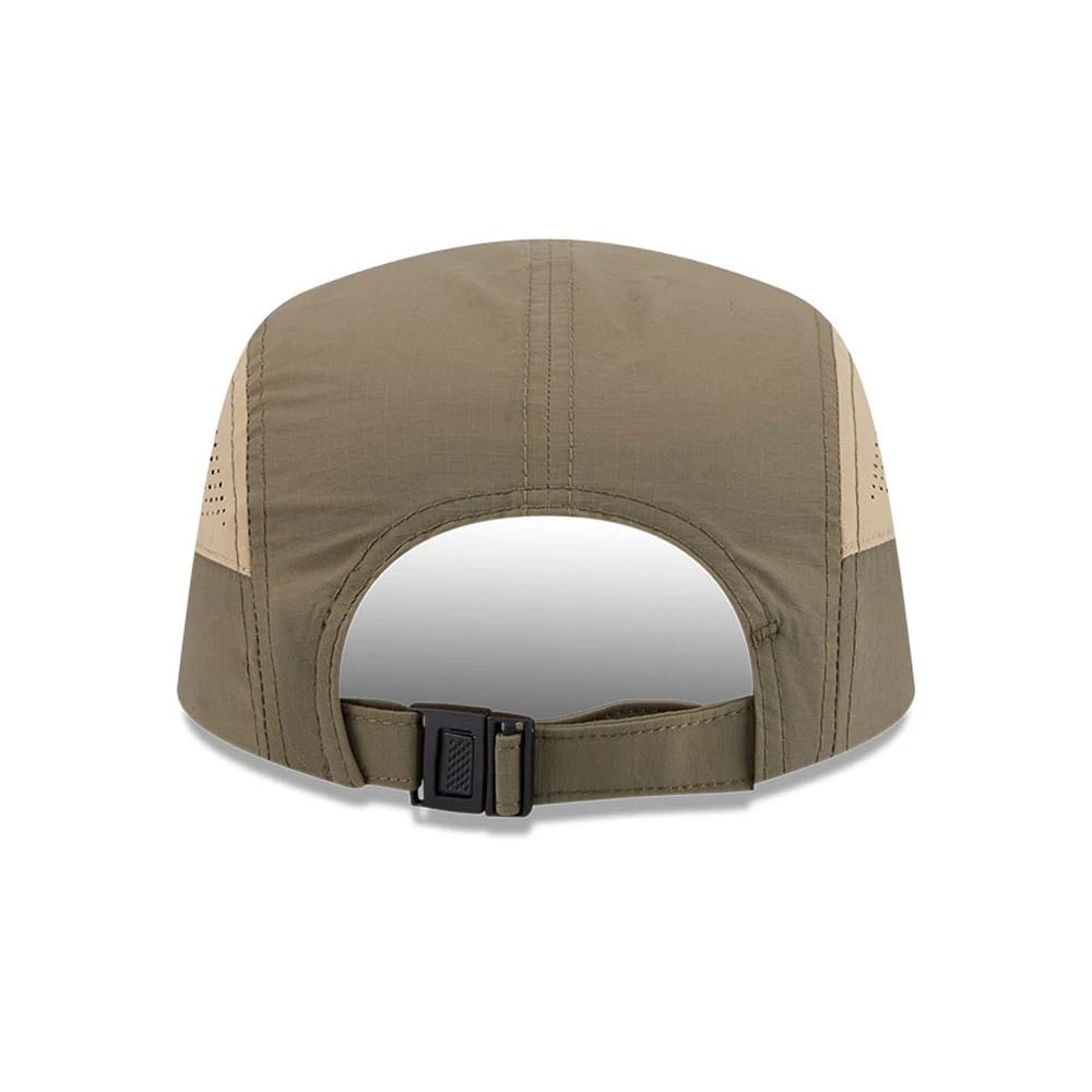 Pictured is this New Era Elevated Basics Camper cap in open green. 7