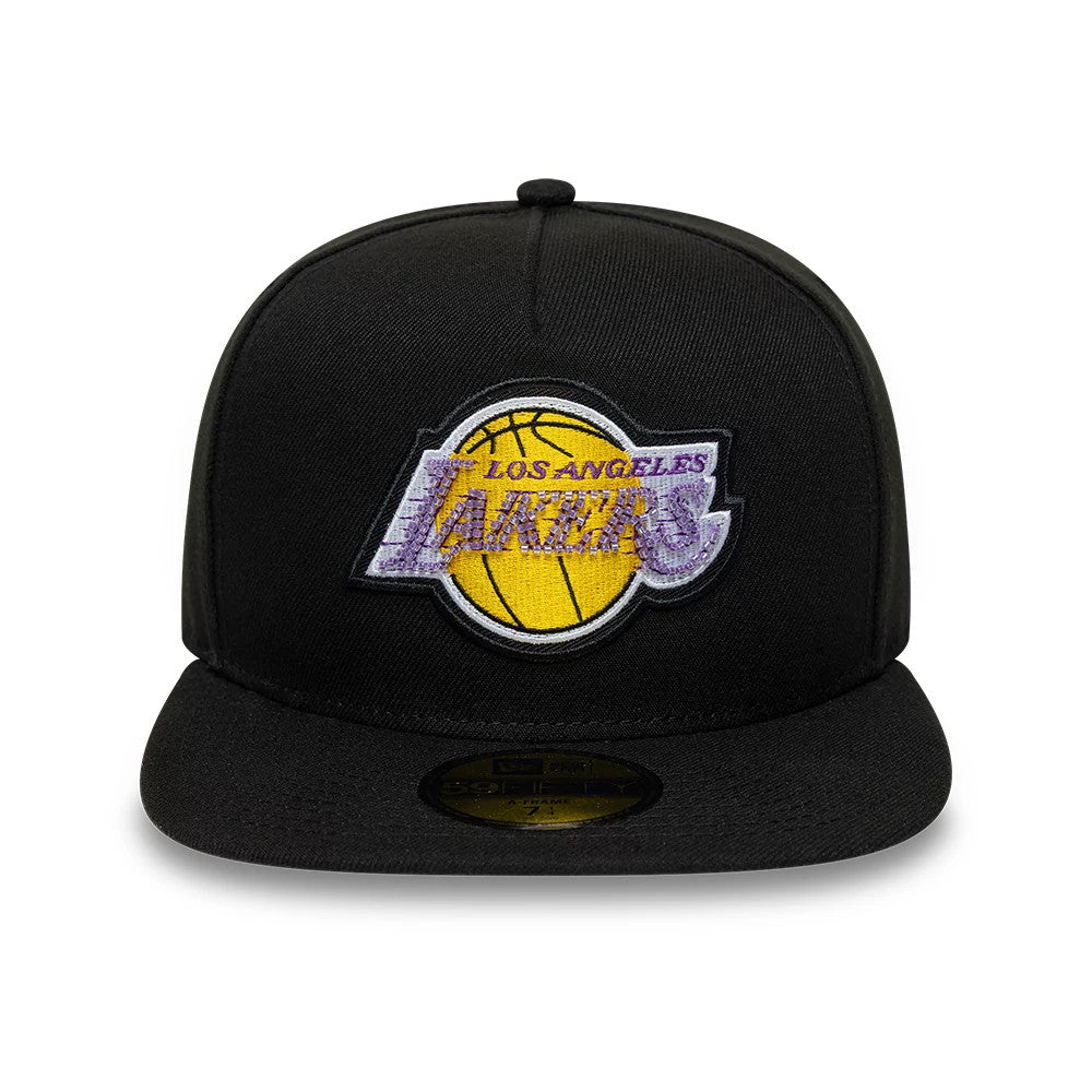 Pictured is this NBA Bead LA Lakers 59FIFTY A-Frame Fitted cap in black. 3