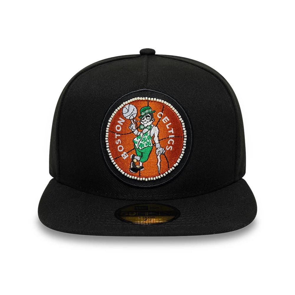 Pictured is this NBA Bead Boston Celtics 59FIFTY A-Frame Fitted cap in black. 3