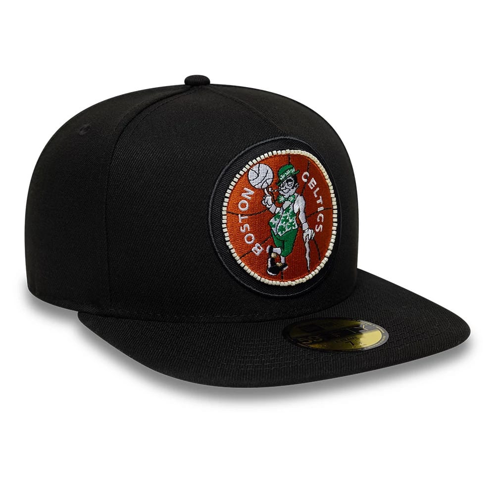 Pictured is this NBA Bead Boston Celtics 59FIFTY A-Frame Fitted cap in black. 4