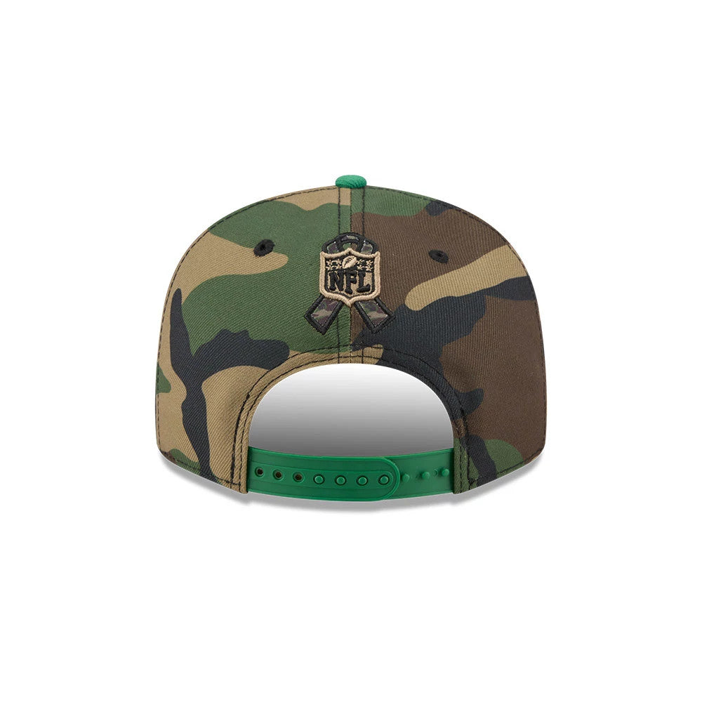 Pictured is this NFL Philadelphia Eagles 9FIFTY Snapback cap in camo & green. 7