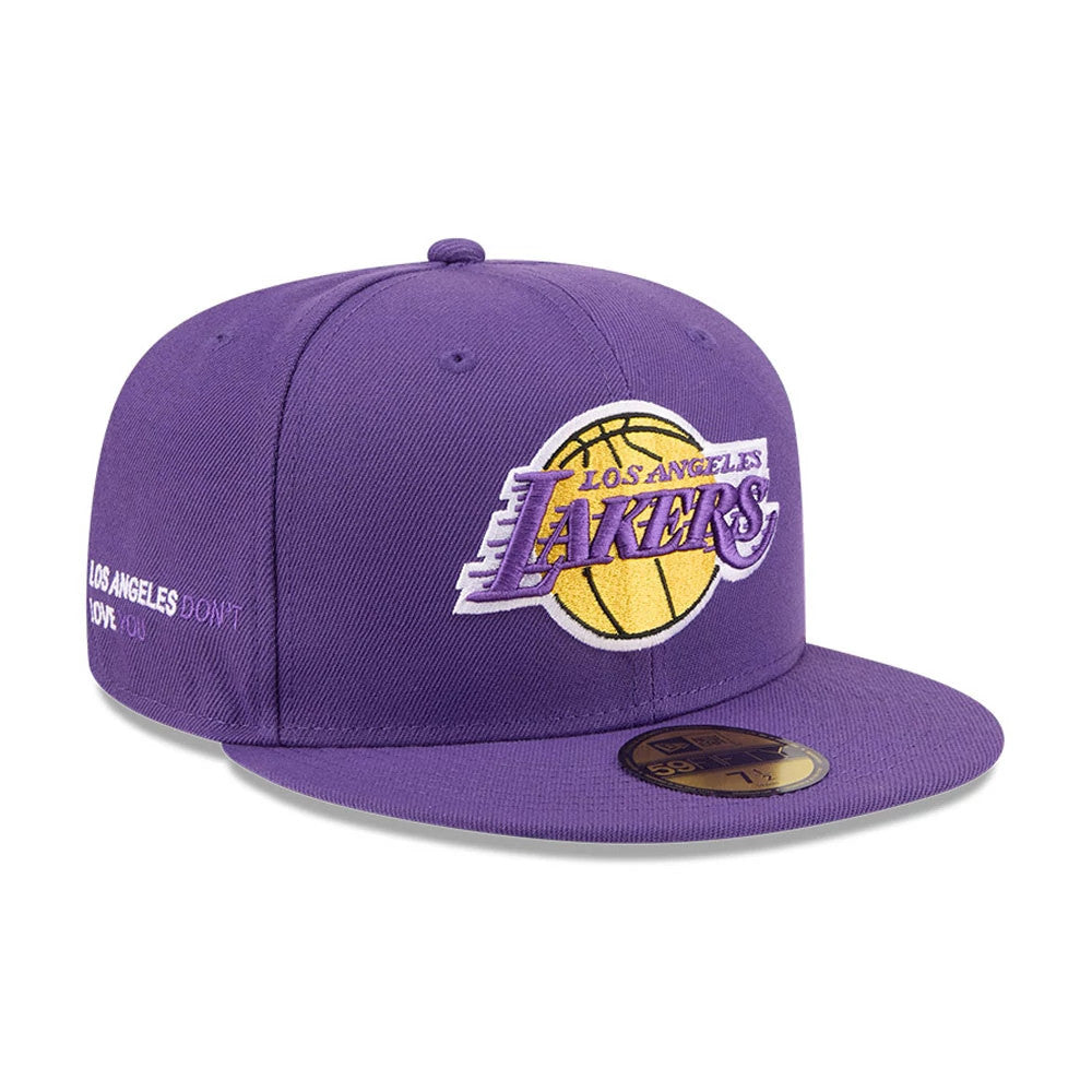 Pictured is this NBA X J-FROST LA Lakers 59FIFTY Fitted cap in purple. 1