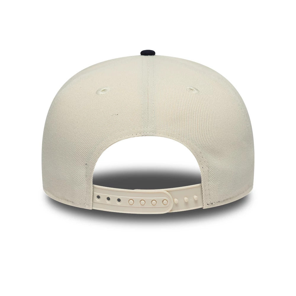 Pictured is this MLB Ombre Script New York Yankees 9FIFTY Snapback cap in light beige & navy. 7