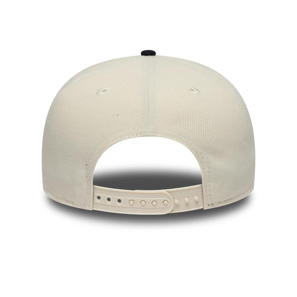Pictured is this MLB Ombre Script New York Yankees 9FIFTY Snapback cap in light beige. 7