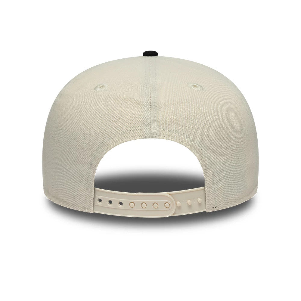 Pictured is this New Era Ombre Script 9FIFTY Snapback cap in light beige & black. 4