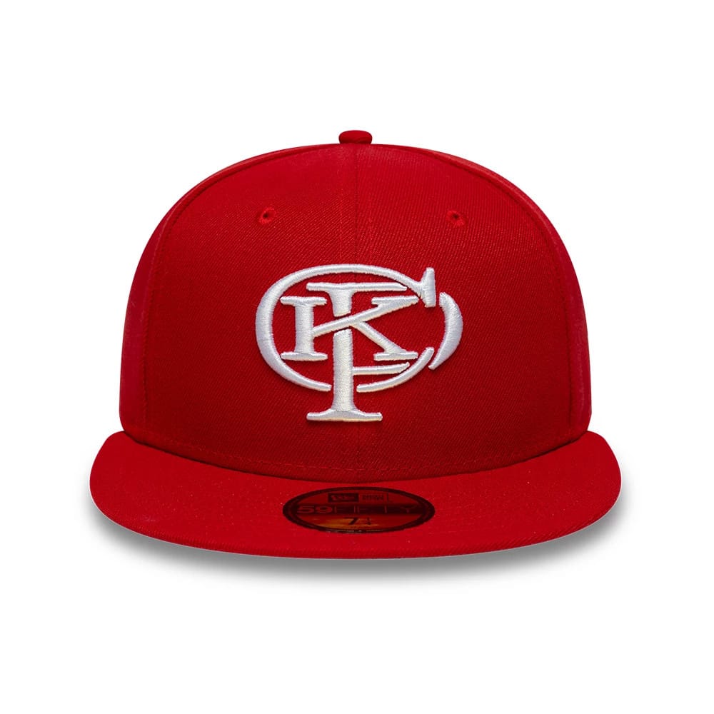 Pictured is this Gettomasa X New Era 59FIFTY Fitted cap in red. 3