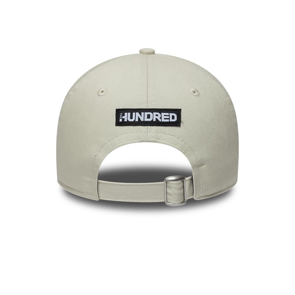 Pictured is this The Hundred 2026 MI London 9TWENTY Adjustable cap in light beige & blue. 4