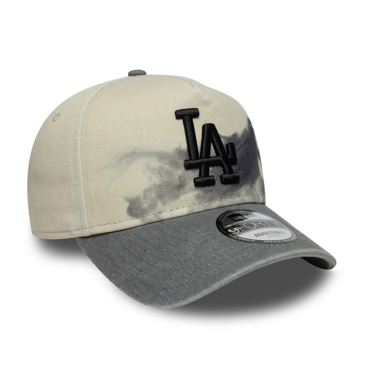 Pictured is this MLB Spectral LA Dodgers 9FORTY A-Frame cap in Cream & Grey. 4