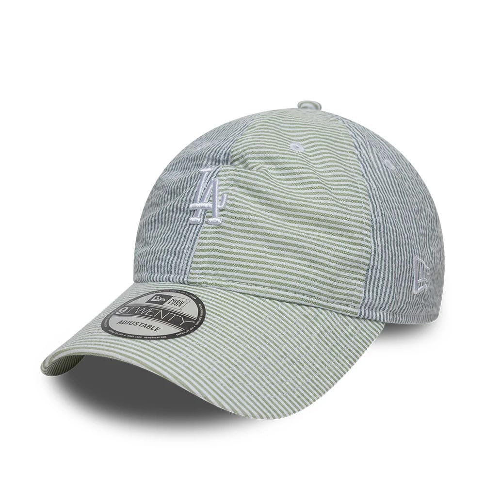 Pictured is this MLB Stripe LA Dodgers 9TWENTY cap in green and blue. 1