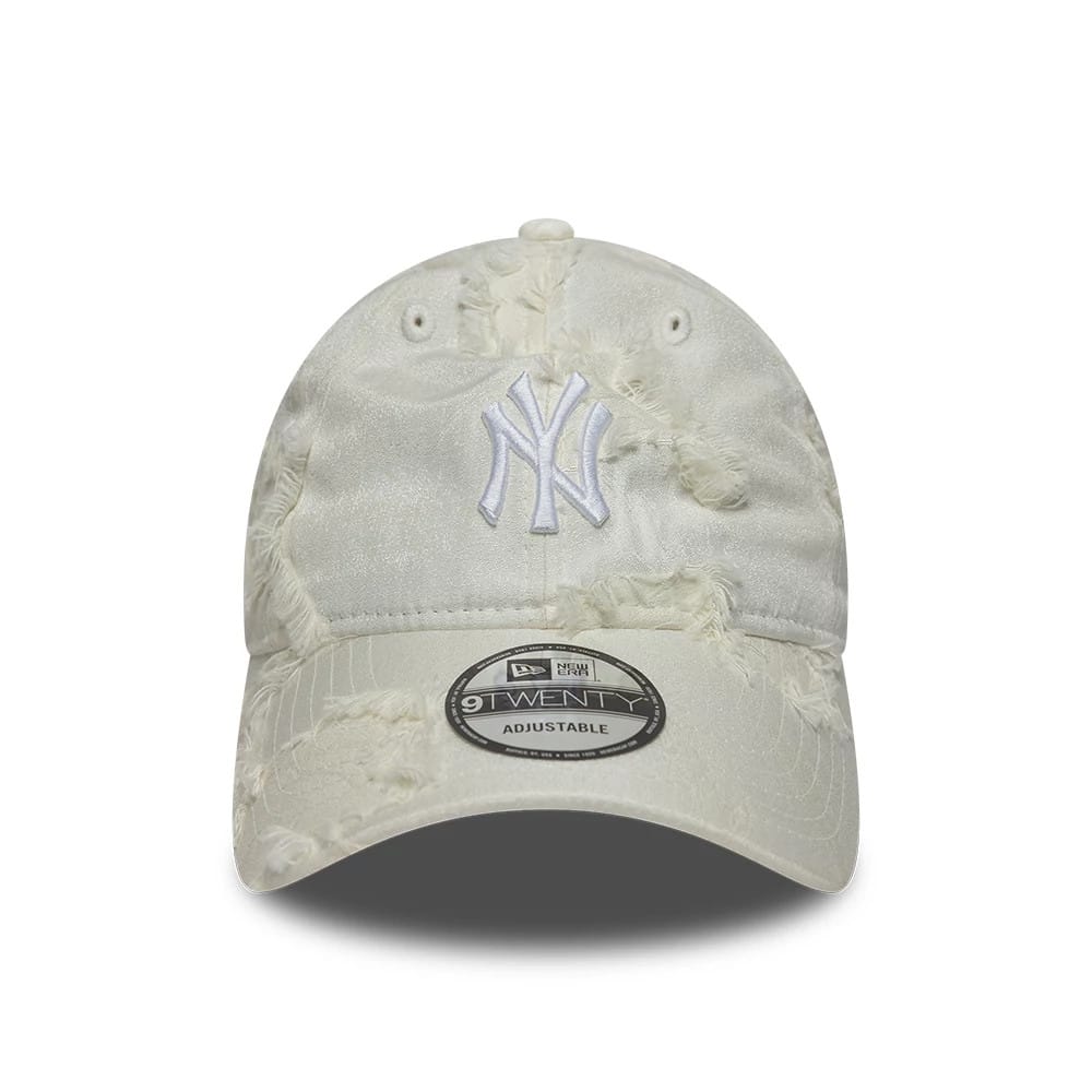 Pictured is this MLB Frayed New York Yankees 9TWENTY cap in light beige. 2