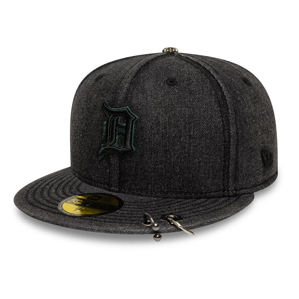 Pictured is this MLB Hardware Detroit Tigers 59FIFTY Fitted cap in black. 1