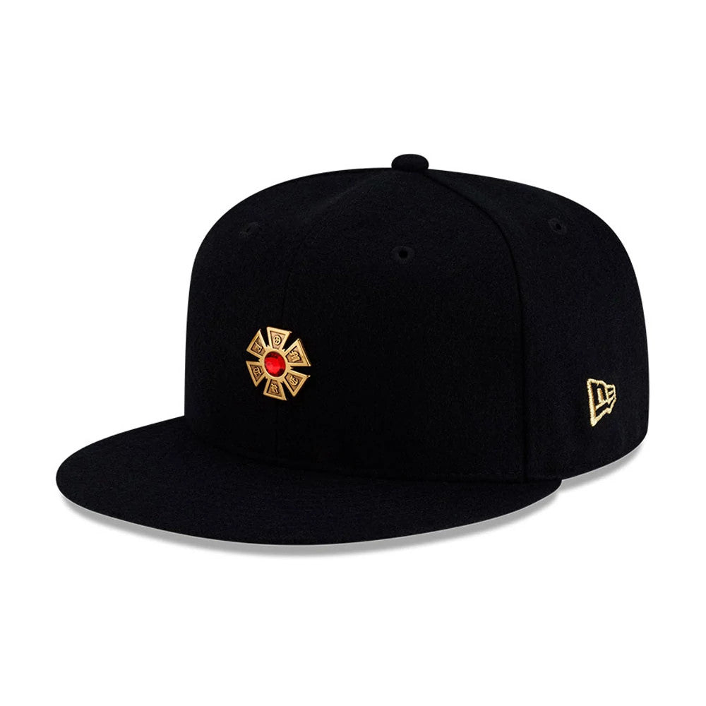 Pictured is this New Era X J Balvin & Ryan Castro Omerta New Era 59FIFTY Fitted cap in black. 3