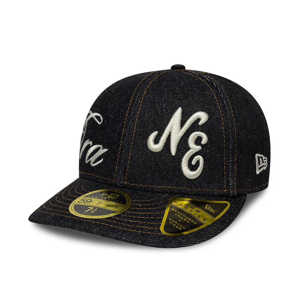 Pictured is this New Era Denim Low Profile 59FIFTY Fitted cap in black. 1