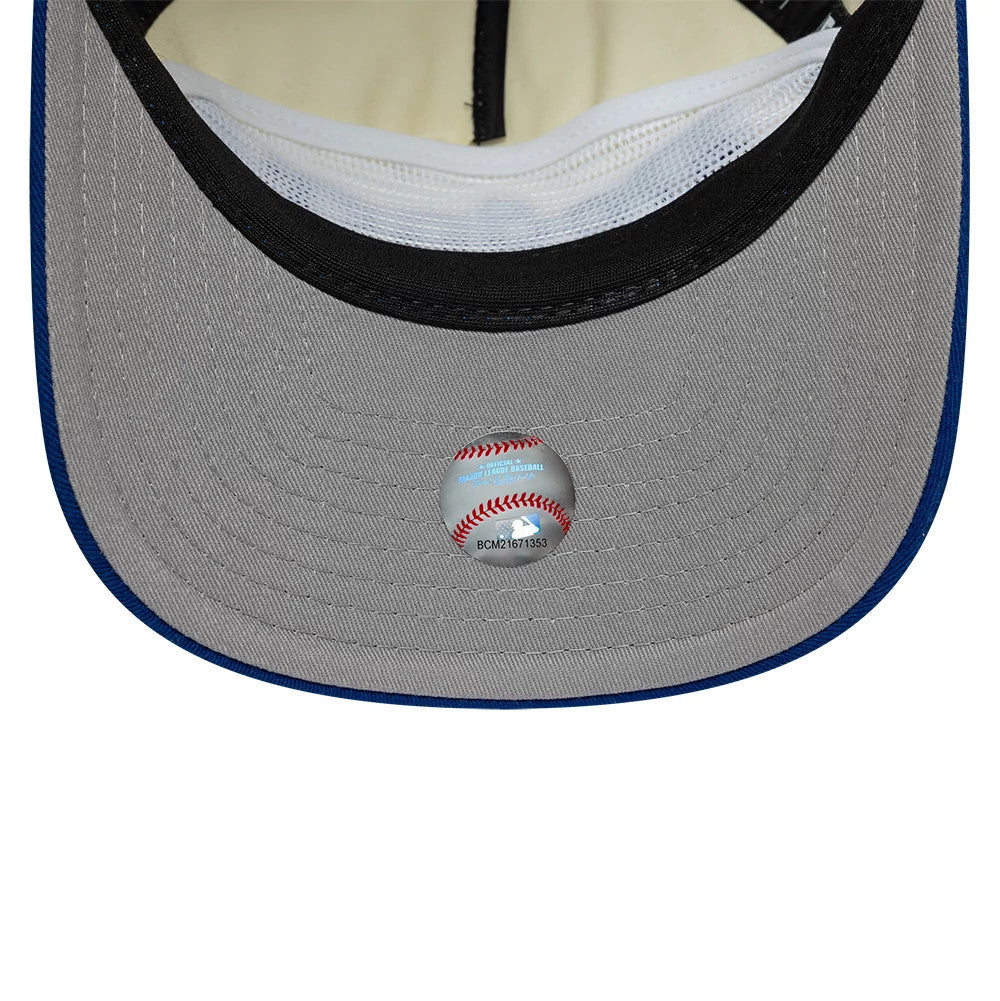 Pictured is this MLB Script LA Dodgers 19TWENTY cap in cream & blue. 2