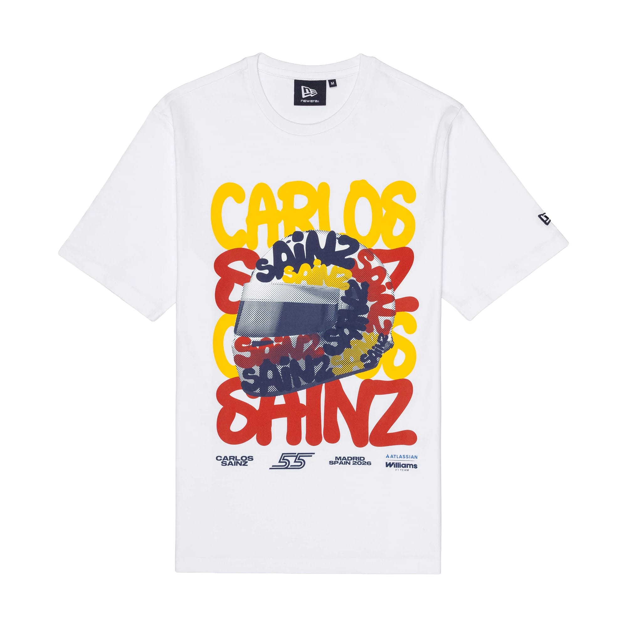 The model is wearing this Williams Carlos Sainz Spain Race Special T-Shirt in white. 1