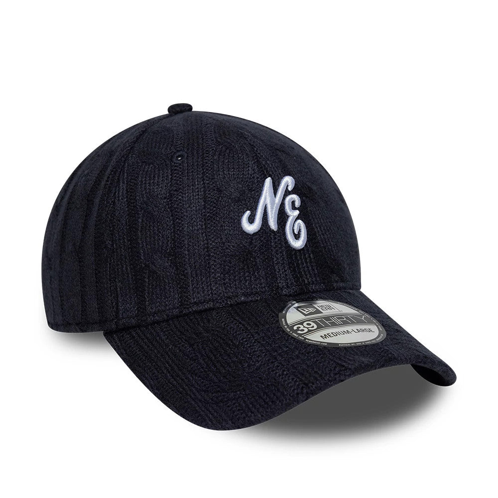 Pictured is this New Era Knitted 39THIRTY Stretch Fit cap in navy. 4